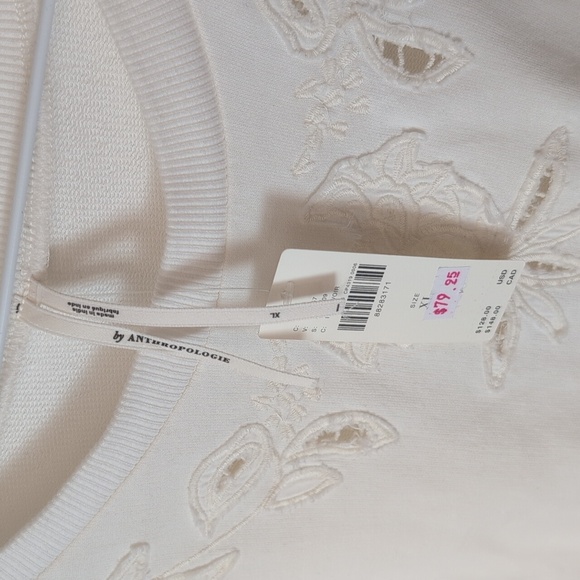 by Anthropologie Embroidered Cutwork Sweatshirt - Picture 3 of 8